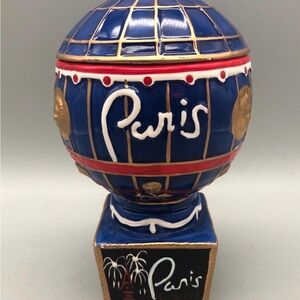 Vintage Las Vegas Paris Blue and Gold Decorative Globe glass cup